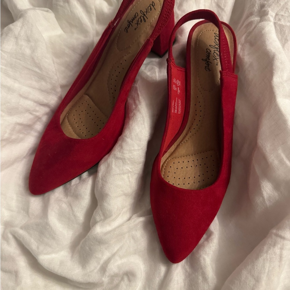 Elegant Red Slingback Heels